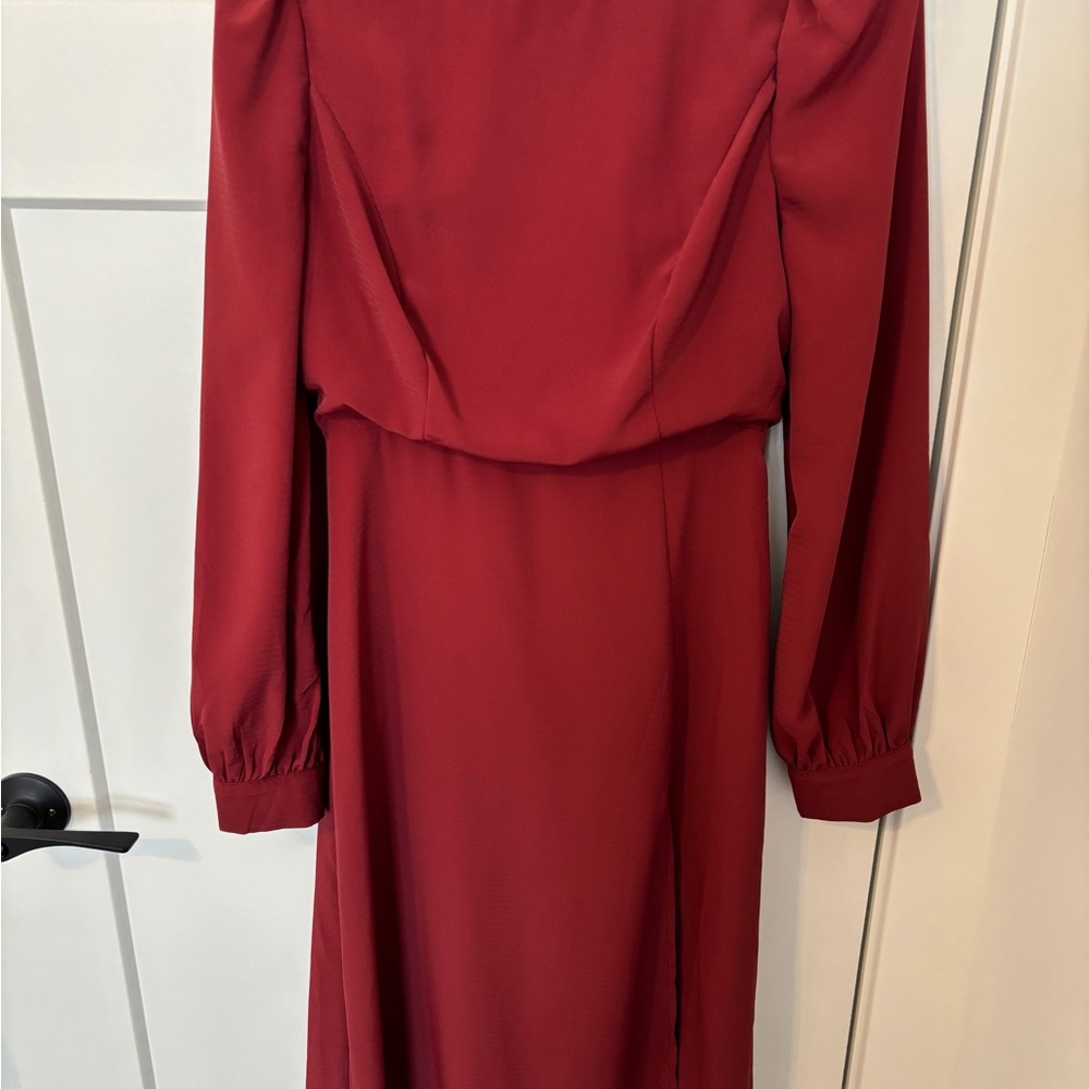 Blue Blush Chic Red Long Sleeve Dress